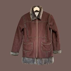 Cherokee Faux Shearling Coat | Brown | Size L | Vintage